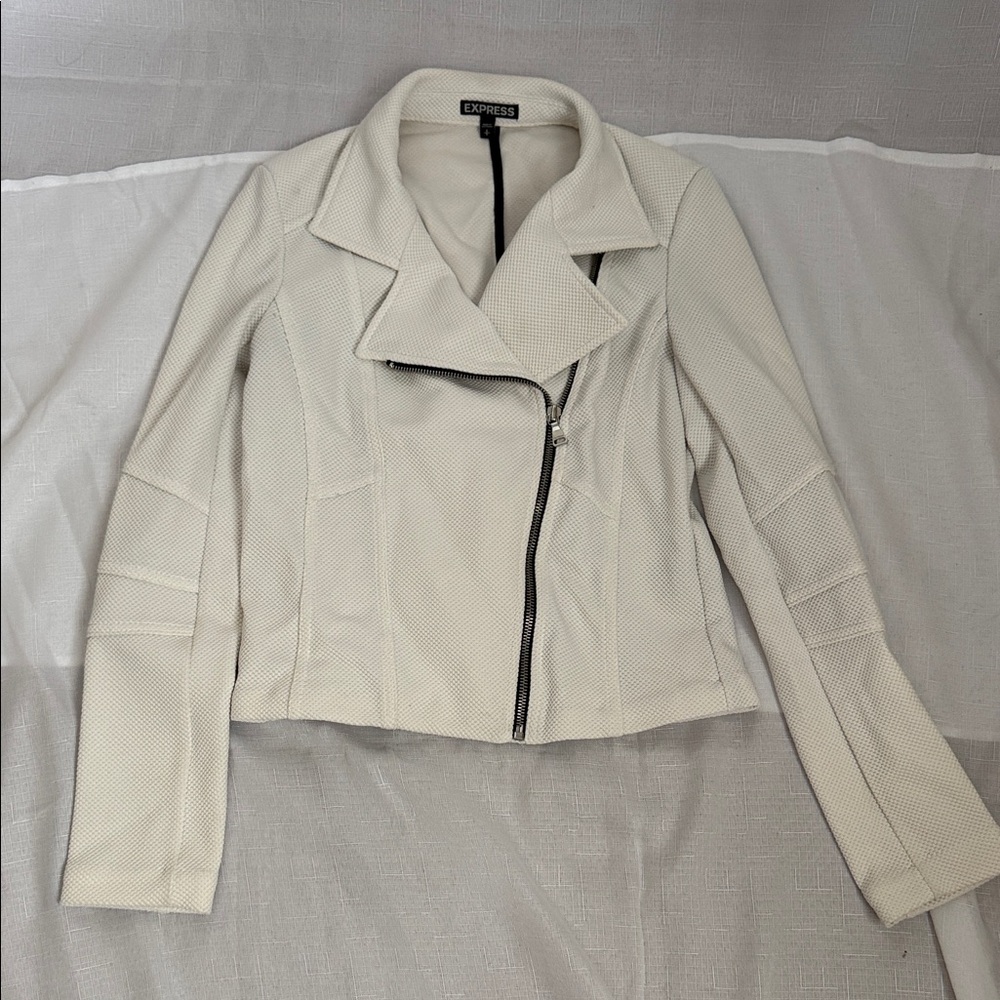 Express Off-White Textured Blazer